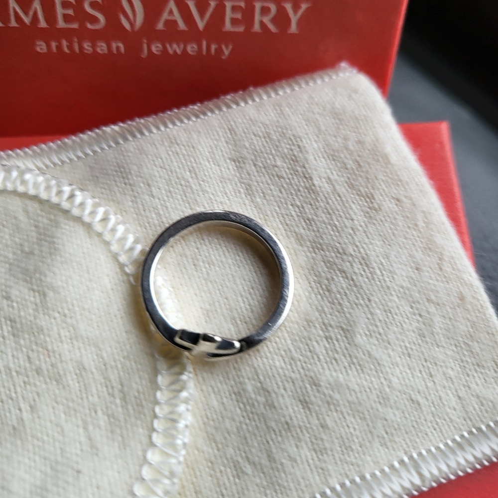 James Avery Script Initial 'T' Sterling Silver Ri… - image 3